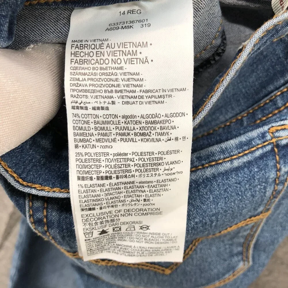 Levi's‎ Girls Size 14 Legging Jeans Pull On Jegging Blue Medium Wash Skinny